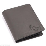 Gray RFID-blocking leather wallet for men by Crane Leathers - Sleek, genuine leather cardholder with 3 compartments