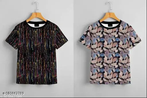 Polyester CELEBI Women's & Girls' Combo T-Shirt, printed net design, perfect for regular or oversized style