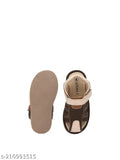 Genuine leather kids sandals for boys, coffee color - Tuskey Casual with breathable PVC sole and Velcro fastening