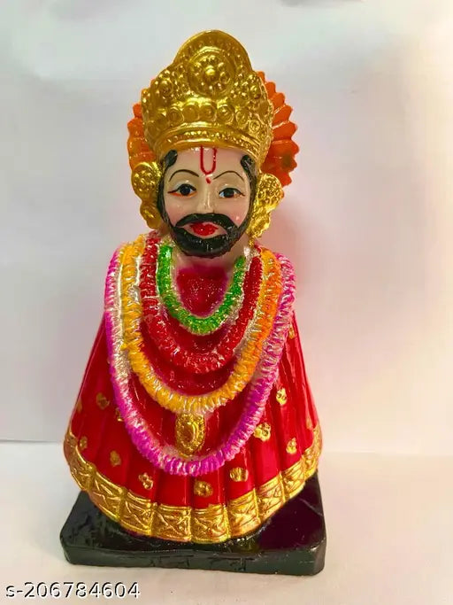 Marble-look resin Ashi Enterprises Lord Khatu Shyam Ji idol, religious figurine for home or office decor
