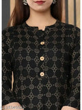 Printed rayon maternity feeding kurta, three-quarter sleeves, convenient vertical zipper for breastfeeding - India