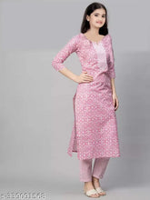 Cotton blend printed A-line harem kurta set for girls aged 9-14, Indian ethnic wear