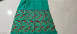 Yellow green NO DUPPTTA Lehenga, embroidered net lehenga choli for Indian bridalwear or party wear. Banglory Satin topwear and Net bottomwear