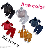 Dark blue cotton blend bomber jacket & pant combo for kids boys, winter wear 0-12 months