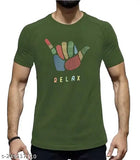 Relax 100% cotton short-sleeved t-shirts, printed design, multiple sizes M, L, XL. Made in India
