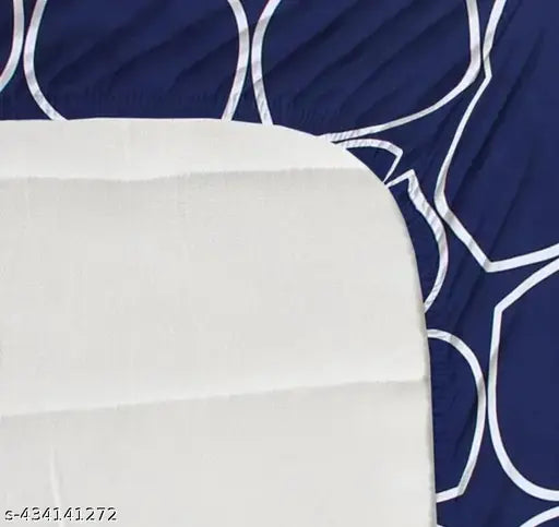 Super Soft Glace cotton fitted single bedsheet, elastic edges & 1 pillow cover, checks pattern for cozy bedroom decor