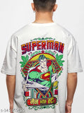 Oversized graphic print cotton half sleeves T-shirt, vibrant design by Indian brand for modern men