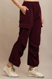 Stylish Lycra cargo pants for women, solid net, perfect for sports & gym wear - Made in India