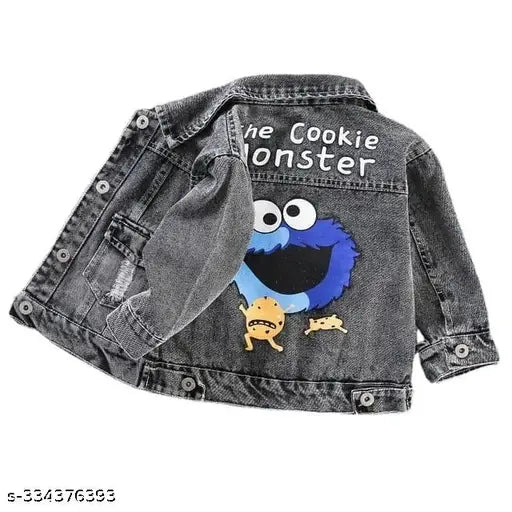 Black denim boys' jacket and coat, solid pattern for 18-24 months or 2-3 years old