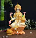 Marble Lakshmi Ji figurine, 7 inch tall, handmade Ganesh-Laxmi idol for spiritual showpiece, antique-style decorative piece