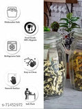 Glass food storage jar set, airtight clip lid, 1800 ML capacity for dry goods organization