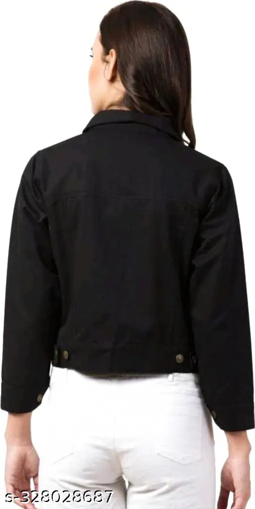 Stylish unique denim black jacket for kids, solid design perfect for a trendy look, size 10-16 years, made in India