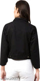 Stylish unique denim black jacket for kids, solid design perfect for a trendy look, size 10-16 years, made in India