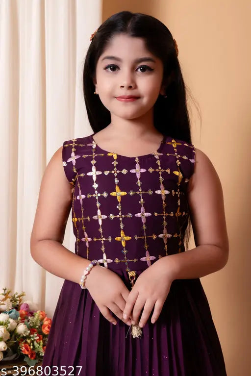 Embellished chiffon sharara bottoms for kids, white girls gown, Indian ethnic wear, fluffy look and sleeve design