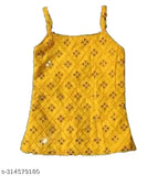 Georgette and Rayon Tinkle Stylus Girls Top & Bottom Sets, Indian-made princess attire for 6 months to 8 years