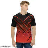 Men's polyester sports t-shirt, printed short sleeves, S/M/L/XL sizes, Indian origin