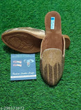 Synthetic leather Modern Women juttis with open back embellished pattern, India origin