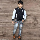 Colorblocked polyester kids jacket, long sleeves with mesh inserts, two pockets. Chilly season essential for boys aged 4-9 years