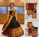 Kids Art Silk Lehenga, vibrant Zari-woven traditional Indian attire for special occasions