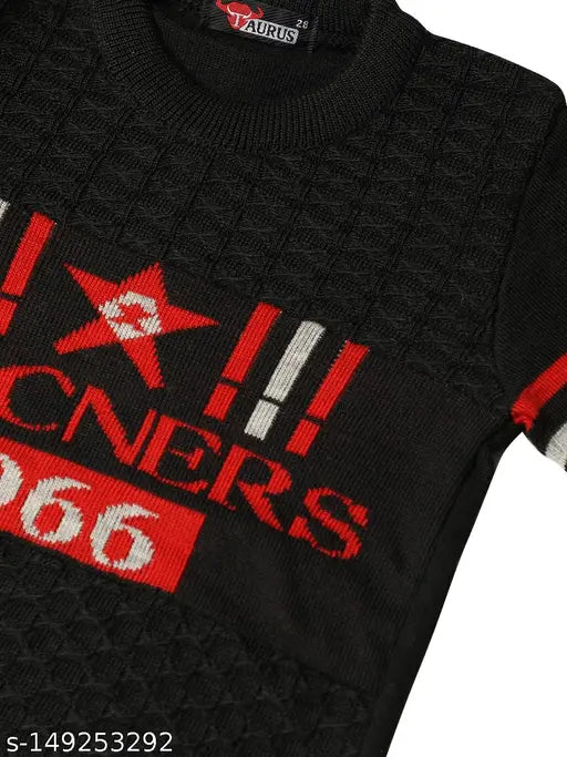Acrylic self-design full sleeves woolen winter sweaters for boys & kids, soft on child skin, comfortable & active in cold weather (India)