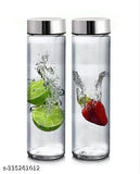 Double layer stainless steel leak-proof glass water bottles, 750ml set of 2 - premium quality, slender mouth design, perfect for beverages