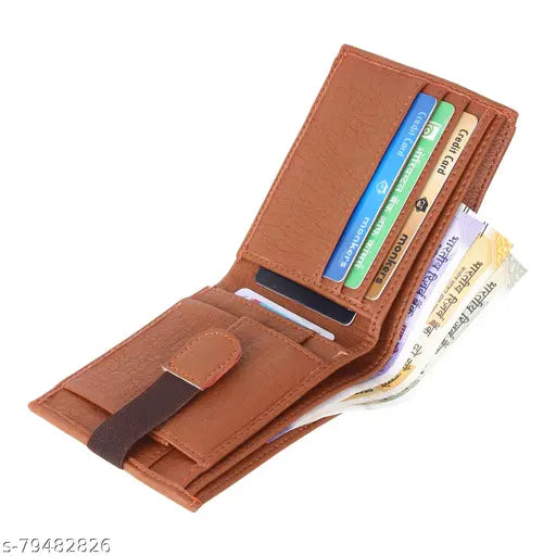 Faux leather men's wallet, 2 compartments, coin pocket - sleek and modern accessory for daily use