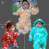 Wool winter combo set for baby boy & girl, printed net design, long sleeves, sizes: 0-3M, 0-6M, 3-6M, 6-9M