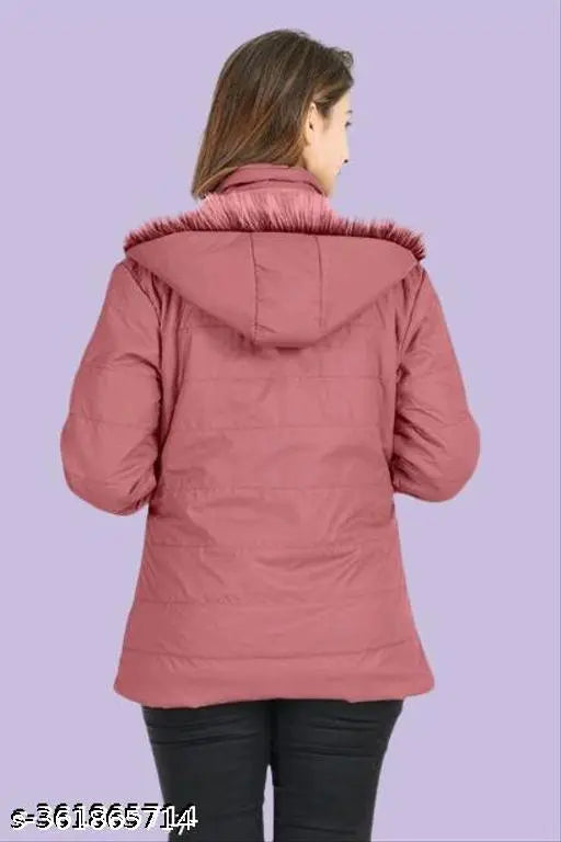 Nylon full sleeve solid jacket for women, warm and stylish fashion essential