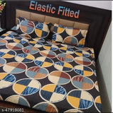 TLISMI supersoft glace cotton double bed sheet set (90x100 inches), elastic edges & 2 pillow covers - machine washable in India