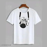 High-quality polyester half sleeve t-shirt with printed net pattern, ideal for casual wear (S-XL)