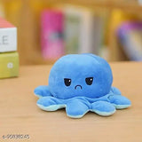 Reversible polycotton octopus soft toy for babies and kids, playful sea creature on display