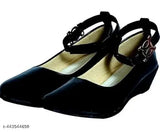 Black synthetic bellies for women & girls, solid black heel sandals with mesh net and closed back, perfect for casual wear