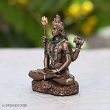 Bronze Lord Pawti Shiv Idol, handcrafted resin statue for car dashboard or home/office temple. Indian craftsmanship, 1.5"x1.5"x8", ideal for showpiece, gifting, and desk organizer