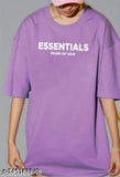 Striped oversize printed polyester t-shirt, trendy and stylish, short sleeves, size S (18in x 25in), India origin