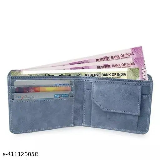 Faux leather casual wallet for men, printed net pattern, free size (11cm x 9cm), made in India