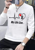 Printed striped polyester long sleeve t-shirt, men's Full B My Lifeline style, soft fabric, Eco-friendly ink, perfect for summers and autumn seasons. Made in India