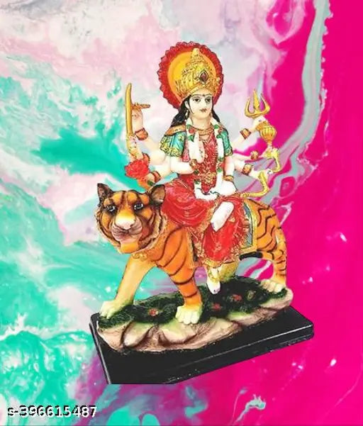 Marble finish Maa Durga idol statue, 7-inch spiritual showpiece for home decor and puja rooms, made in India