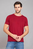 Mens round neck cotton t-shirt, short sleeved solid color in sizes M, L, XL, XXL. Cotton blend apparel from India