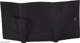 Men's bi-fold artificial leather wallet, 100% top grain genuine material, 2 compartments, textured pattern, free size (15cm x 12cm), tri-fold design, durable cloth lining, 3 credit card slots, 1 secret compartment, 2 currency compartments, stylish and sophisticated look