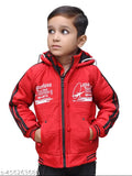 Stylish nylon hoodie jacket for kids, printed pattern, best boys winter wear, size 2-3 years