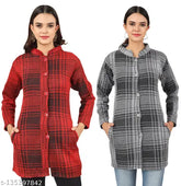 Red and light grey K wool sweater combo with button detail, ideal for layered winter style