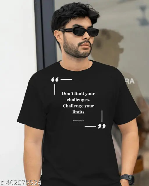Printed cotton short sleeves shirt DONT LIMIT UR CHALLANGE, Indian-made men's fashion piece