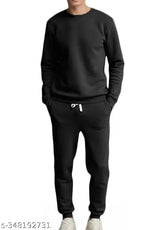 Black cotton track pants for men by Shivi Brand Store, premium quality and round neck design