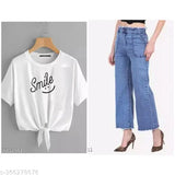 Trendy sensational women's top & bottom sets, short-sleeved net set in XS, S, M, L. Indian fashion outfit for casual wear