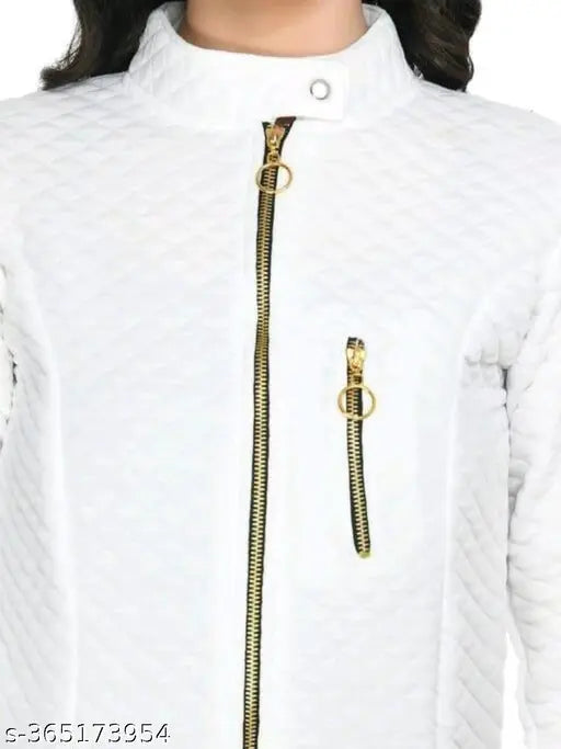 Quilted polyester winter jacket for women & girls, quilted pattern, long sleeves, XS-L sizes, lightweight, trendy, India origin