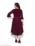 Diya Attractive Faux Georgette Women's Kurti, solid-colored three-quarter sleeve outfit from India