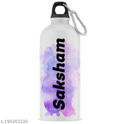 Aluminum personalized sipper bottle, 600ml, Saksham - Ideal gift for birthday, quality water bottle for outdoor activities