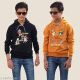 Multicolor polycotton boys' hoodies & sweatshirts pack of 2, perfect for winter kids' wear