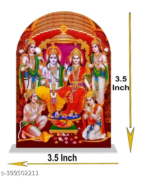 Multicolor acrylic Ram Parivar idol, ideal for car, home decor, office study table, and gifting - Lord Shree Ram statue for temple or home