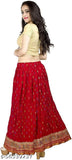 Rayon computer skirt, printed net long full-length red skirt for women, free size up to waist 26" to 40", hand and machine washable